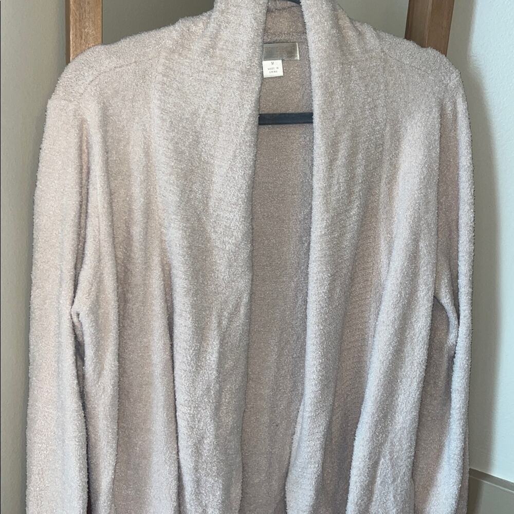 Barefoot Dreams Cozychic Lite Soft Cream Cardigan Size Medium - Picture 3 of 4